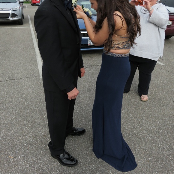 Dark blue two piece dress - Picture 5 of 5